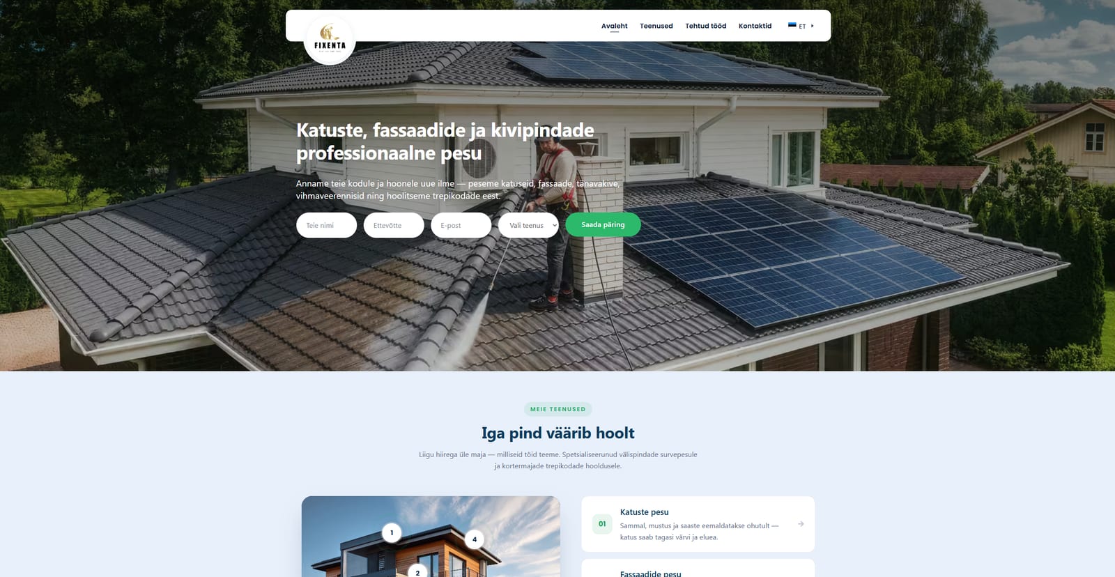 Fixenta — veebilehe eelvaade