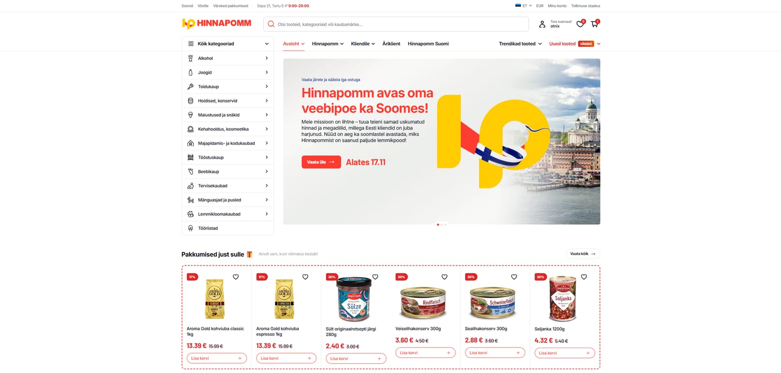 Hinnapomm V1 — veebilehe eelvaade